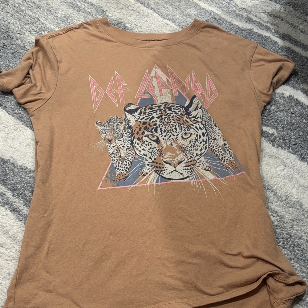AC/DC Brown Leopard Graphic Tee